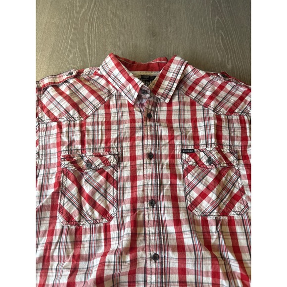 Buffalo David Bitton Other - Buffalo David Bitton Mens 2XL Red White Plaid Western Short Sleeve Button Shirt
